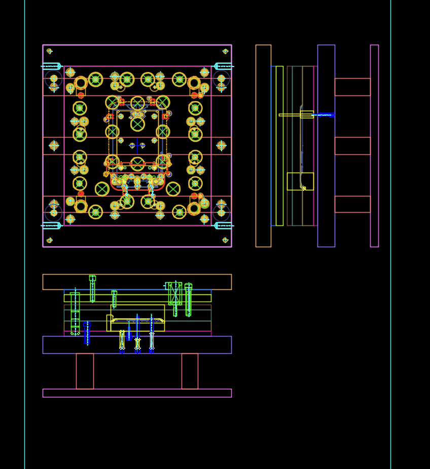 平板电脑后盖半剪阳极挂点模具图